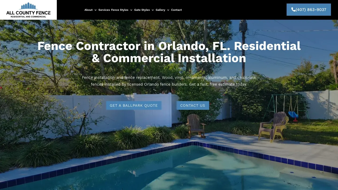 All County Fence homepage — Fence Contractor in Orlando, FL